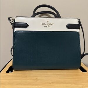 Kate Spade Staci Medium Top Zip Satchel Crossbody in Peacock Sapphire